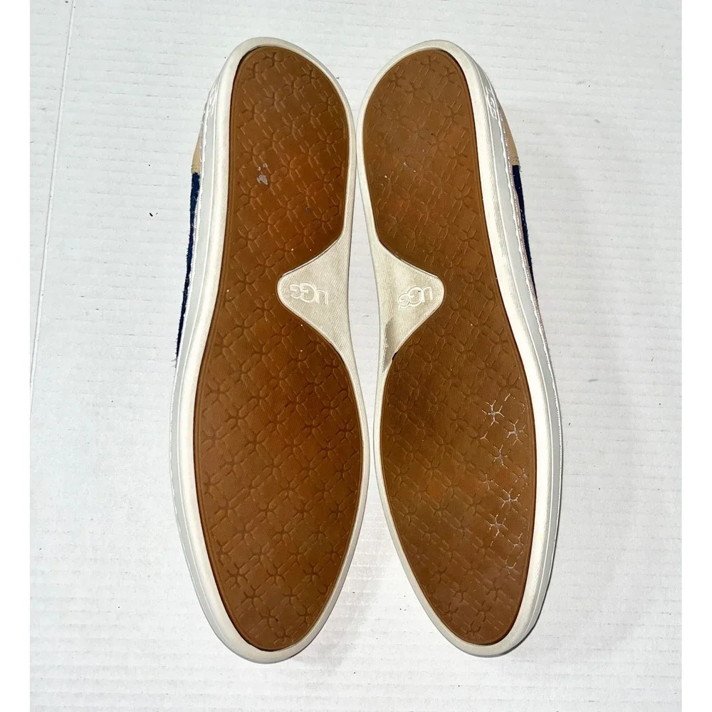UGG‎ Adley Slip On Sneakers Womens 11 Navy Blue Suede Leather Heel 1018375